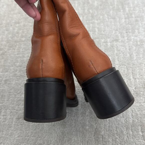 EUC Franco Sarto “Dorica” tall side zip leather over the knee boots camel riding - Picture 12 of 14